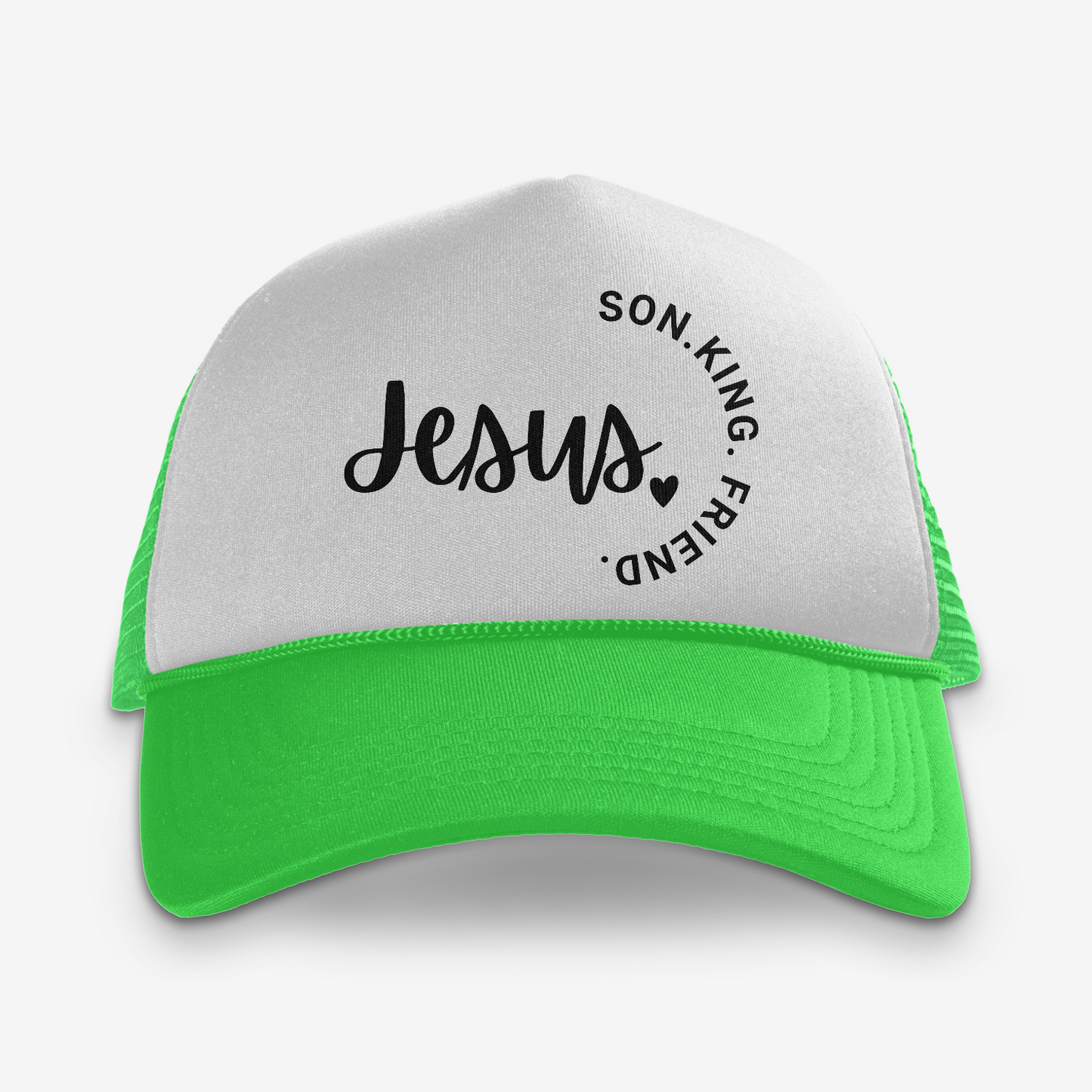 Embroidered Jesus.King.son.friend. Trucker Hat