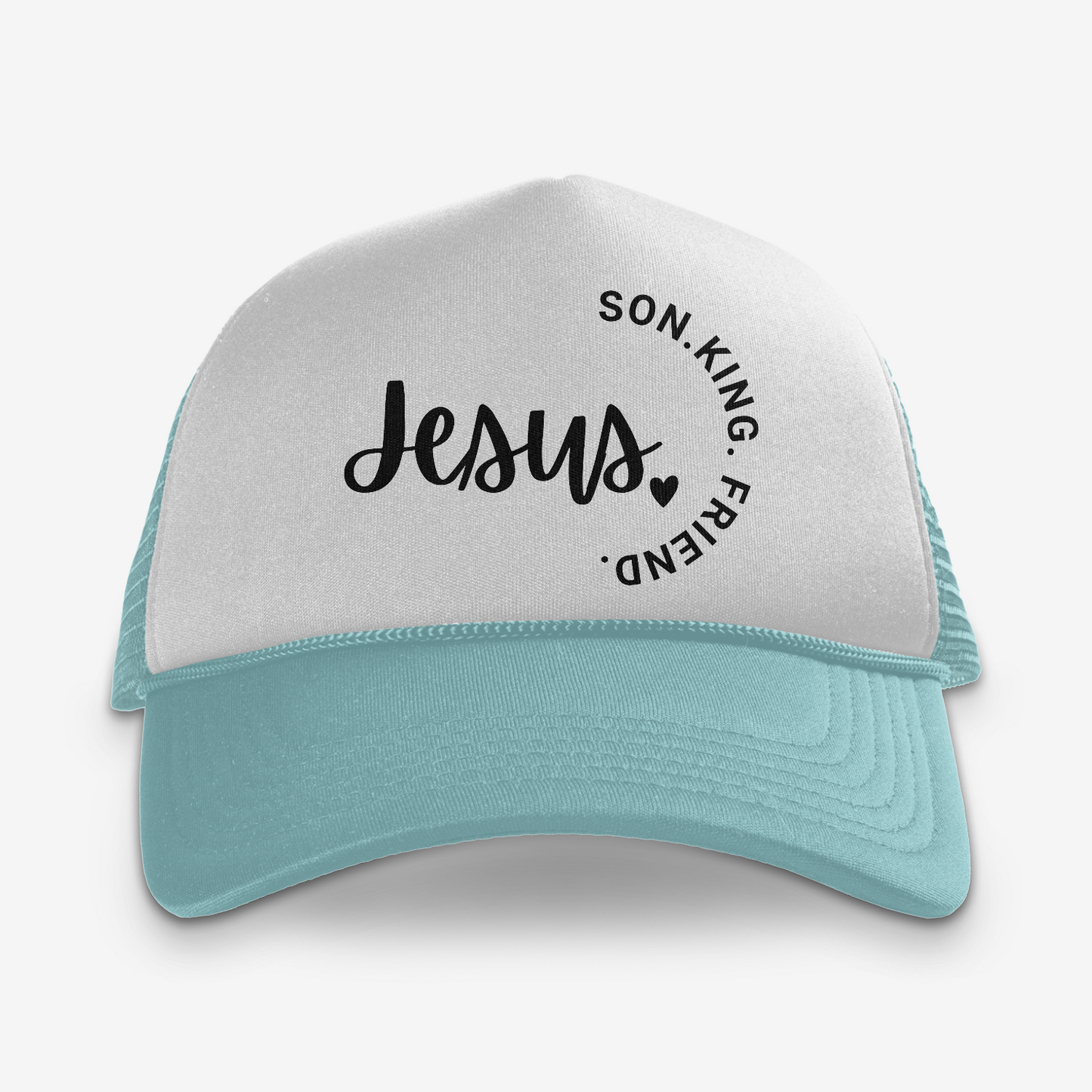 Embroidered Jesus.King.son.friend. Trucker Hat